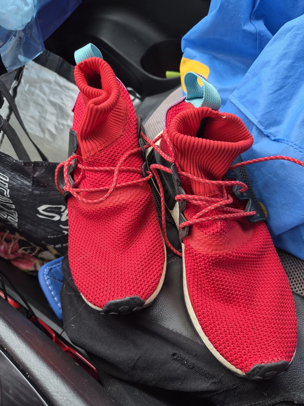 adidas Red and Black Xr 1 Athletic Sneaker (Visible Sole)